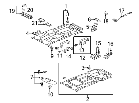 2008 Honda Pilot Interior Trim - Roof Base (Light Saddle) Diagram for 34403-SEP-A01ZG