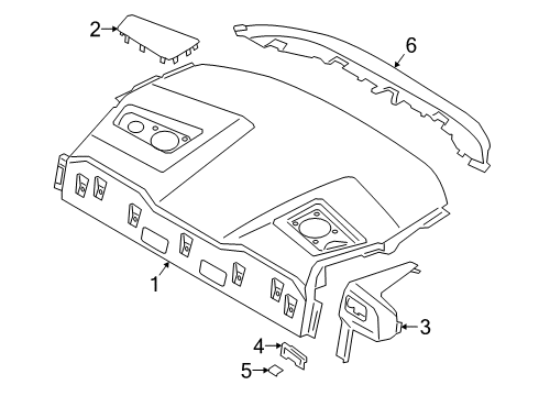 2022 BMW 840i Interior Trim - Rear Body SPEAKER COVER, STORAGE SHELF Diagram for 65136846837