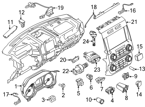 2017 Ford F-150 Switches Cluster Assembly Diagram for HL3Z-10849-CGA