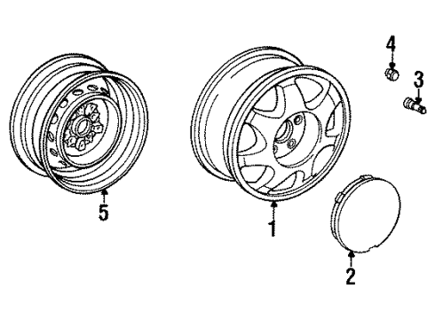 1997 Lexus GS300 Wheels Ornament Sub-Assy, Wheel Hub Diagram for 42603-30220