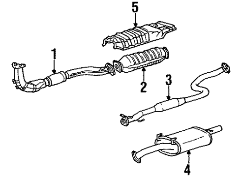 1996 Hyundai Accent Exhaust Components Center Exhaust Pipe Diagram for 28650-22001