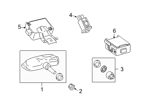 2012 Lexus RX350 Tire Pressure Monitoring Computer, Tire Pressure Monitor Diagram for 89769-0E020