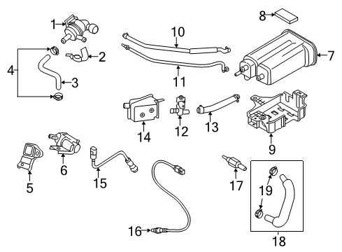 2016 Kia Soul Emission Components Canister Assembly Diagram for 31410B2600