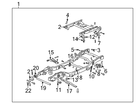 2007 Chevrolet Silverado 1500 Frame & Components Bumper Diagram for 15712438