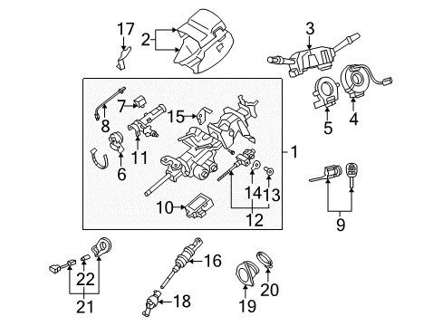 2003 Lexus SC430 Steering Column & Wheel, Steering Gear & Linkage, Housing & Components, Shroud, Switches & Levers Shaft Assy, Steering Intermediate, NO.2 Diagram for 45260-30080