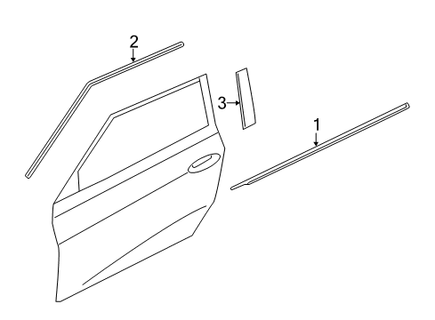 2014 Hyundai Veloster Exterior Trim - Front Door Weatherstrip Assembly-Front Door Belt Outside RH Diagram for 82220-2V000