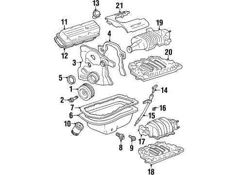 1993 Pontiac Bonneville Engine Parts, Mounts, Cylinder Head & Valves, Camshaft & Timing, Oil Pan, Oil Pump, Balance Shafts, Crankshaft & Bearings, Pistons, Rings & Bearings Manifold Asm - Lower Intake Diagram for 24502025