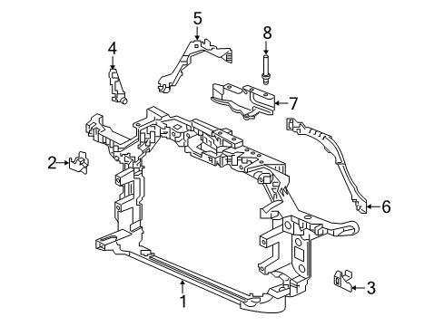 2019 Honda CR-V Radiator Support Bulkhead, Front Diagram for 71411-TLA-A52