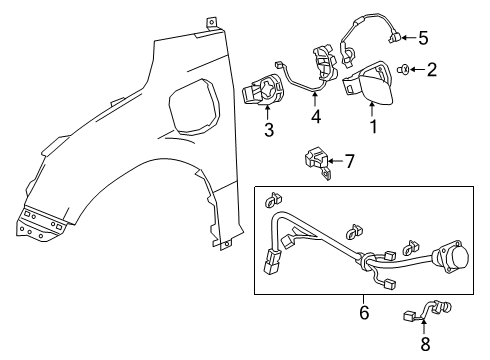 2021 Honda Clarity Fuel Door Cable, Charge Inlet Diagram for 1F410-5WJ-A00