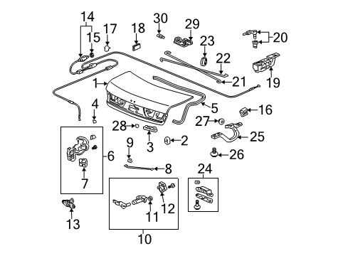 2004 Honda Accord Fuel Door Stopper, Trunk Lid (Lower) Diagram for 74829-S5A-000