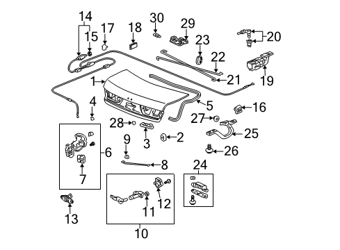 2004 Honda Accord Fuel Door Lock, Trunk (Handle+Power+Switch) Diagram for 74851-SDA-A22