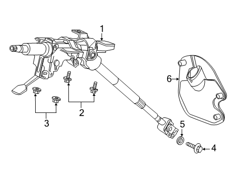 2018 Honda Odyssey Steering Column & Wheel, Steering Gear & Linkage Bolt Diagram for 90172-THR-A01