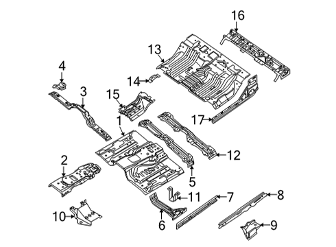 2022 Nissan Frontier Floor FLOOR-REAR, FRONT Diagram for 74512-9BU0A