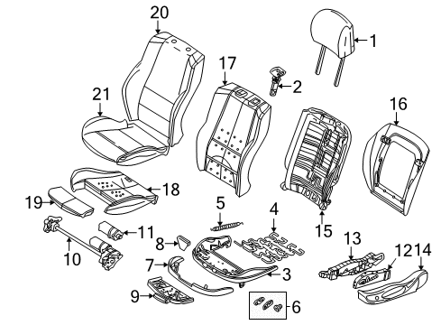 2002 BMW X5 Power Seats Seat Upholstery Diagram for 52108099308