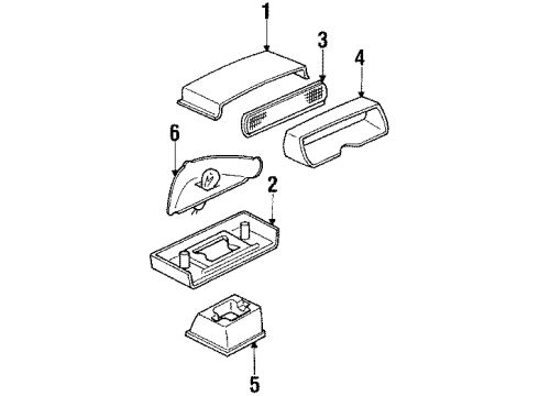 1988 Oldsmobile Cutlass Calais High Mount Lamps Lamp Asm - High Mounted Stop *Medium Dkgray Diagram for 5974464