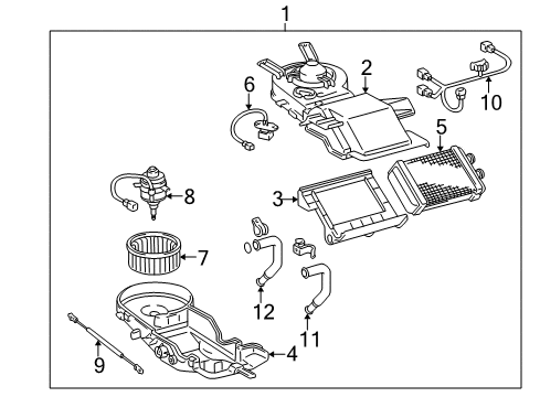 2001 Toyota 4Runner Heater Core & Control Valve Fan Diagram for 88541-95J00