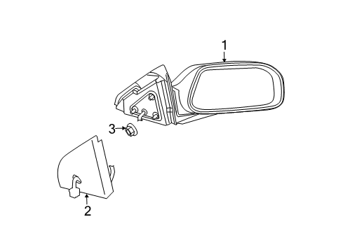 2008 Chrysler Pacifica Outside Mirrors Driver Side Mirror Outside Rear View Diagram for 5113603AB