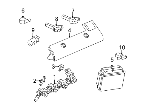 2004 Pontiac Bonneville Powertrain Control Stud- Upper Intake Manifold Sight Shield Diagram for 12567370