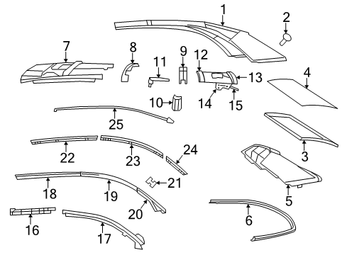 2011 Chrysler 200 Top & Components Seal-Rear Diagram for 68026895AA