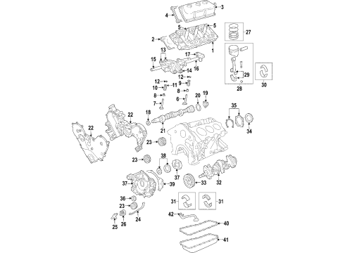 2004 Chrysler Pacifica Engine Parts, Mounts, Cylinder Head & Valves, Camshaft & Timing, Oil Pan, Oil Pump, Crankshaft & Bearings, Pistons, Rings & Bearings Engine Camshaft Right Diagram for 4792744AA