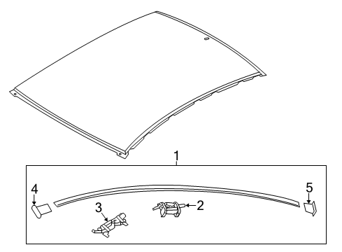 2017 Hyundai Ioniq Exterior Trim - Roof Moulding Assembly-Roof, RH Diagram for 87240-G2000