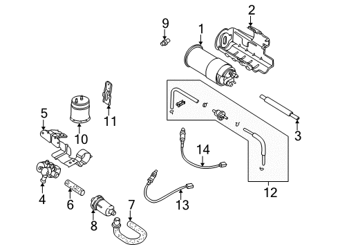 2003 Kia Spectra Powertrain Control CANISTER Diagram for 0K2NB13970