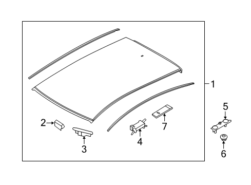 2012 Hyundai Accent Exterior Trim - Roof Bracket-Roof Rack Front Mounting Diagram for 87230-1H000