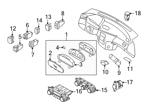 2006 Kia Optima Instruments & Gauges Switch Assembly-Windshield Diagram for 937202G000S8