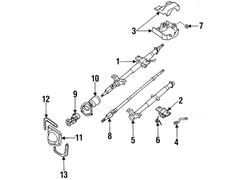 1991 Nissan NX Steering Column, Steering Wheel & Trim, Housing & Components, Shaft & Internal Components, Shroud, Switches & Levers Switch Assy-Wiper Diagram for 25260-67Y00