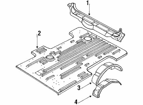 1987 Nissan Van Rear Body, Rear Floor & Rails Floor Rear Front Diagram for 74512-17C30