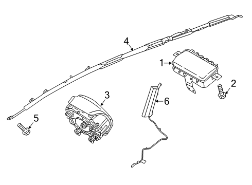 2020 Hyundai Venue Air Bag Components SAB Module Assembly-FR, LH Diagram for 80610-K2000