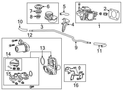 2015 Honda Accord Hydraulic System Bracket Assy., Tandem Motor Cylinder Diagram for 57315-T3V-A00