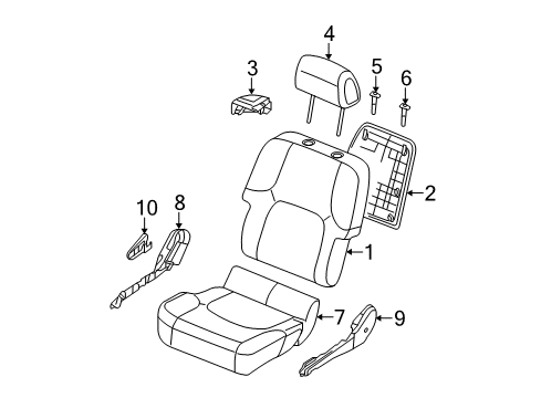 2016 Nissan Frontier Passenger Seat Components Back Assembly Front Seat Diagram for 87600-9AL0B