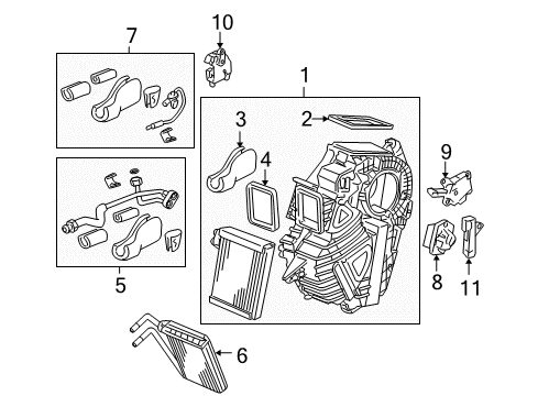 2009 Honda Odyssey Auxiliary Heater & A/C Pipe Diagram for 80222-SHJ-A01