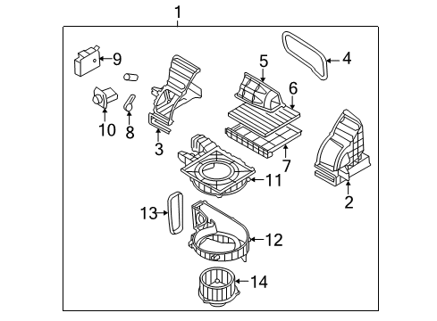 2011 Kia Rio Blower Motor & Fan Seal-Inlet Duct To Cowl Diagram for 971271G000