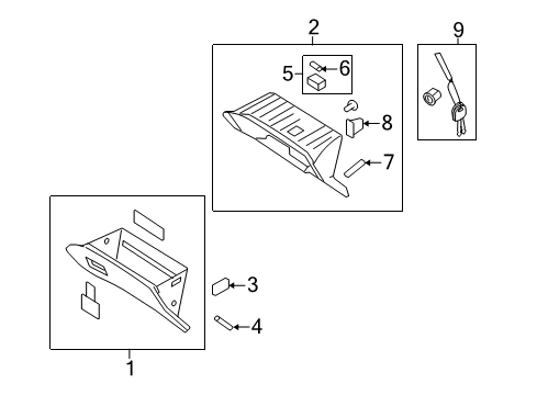 2008 Hyundai Veracruz Bulbs Housing-Glove Box Diagram for 84510-3J500-6T