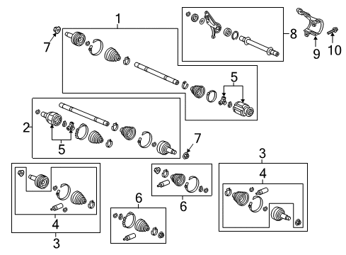 2020 Honda Odyssey Drive Axles - Front Joint Set, Outboard Diagram for 44014-THR-305