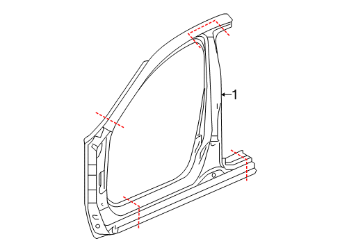 2014 Acura ILX Aperture Panel Panel Right, Front (Outer) Diagram for 04635-T3R-A00ZZ