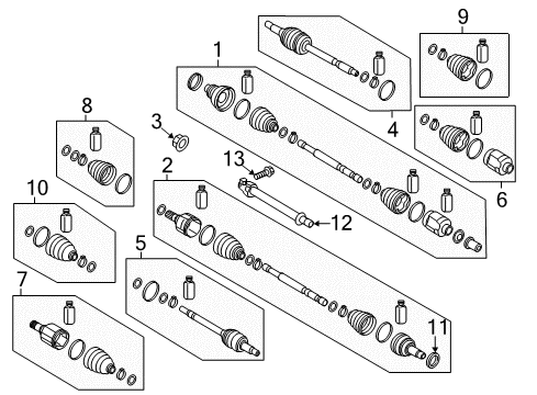 2019 Kia Niro Drive Axles - Front Bearing Bracket & Shaft Assembly Diagram for 49560-G2000