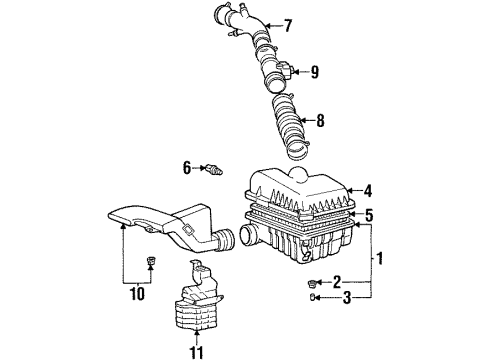 1998 Hyundai Tiburon Powertrain Control Insulator-Air Cleaner Body Diagram for 28177-23010