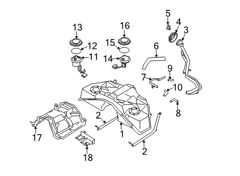 2006 Nissan 350Z Senders Filler Cap Assembly Diagram for 17251-CE800