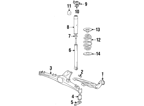 1985 BMW 318i Rear Suspension Components, Lower Control Arm, Stabilizer Bar Set Coil Springs Diagram for 33539057336