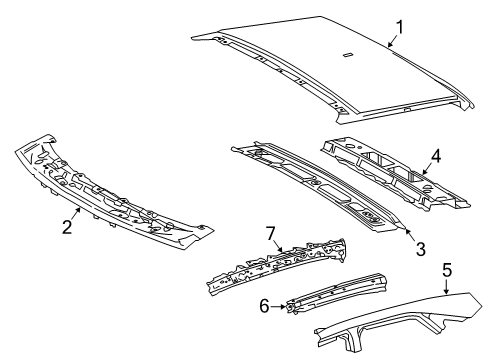 2016 Lexus RX450h Roof & Components Panel Sub-Assembly, Windshield Diagram for 63102-0E180