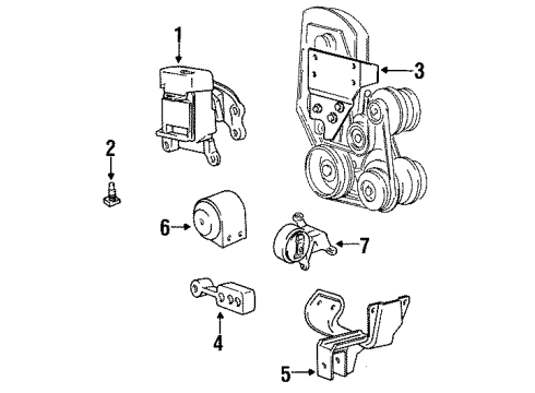 1993 Chevrolet Beretta Engine Mounting ADAPTER, Engine Mounting Diagram for 22597589