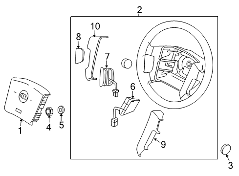 2003 Kia Sorento Steering Column & Wheel, Steering Gear & Linkage Lid-Steering LH Diagram for 561513E500GW