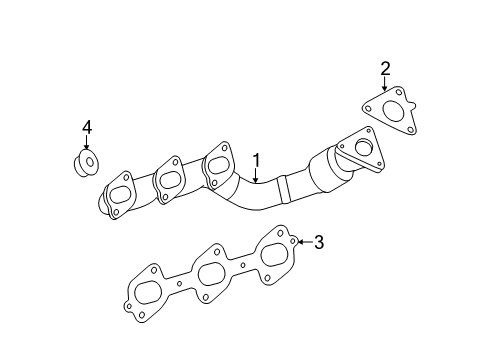 2008 Dodge Sprinter 2500 Exhaust Manifold Exhaust Manifold Diagram for 68030291AA