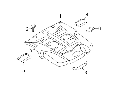 2007 Hyundai Tiburon Engine Appearance Cover Bracket-Engine Cover Diagram for 29241-37400