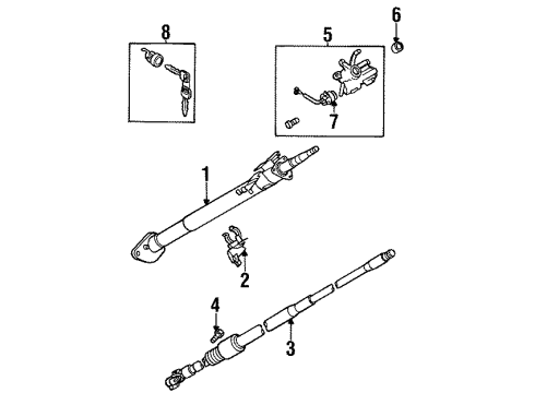 1995 Isuzu Rodeo Ignition Lock Column, Steering Diagram for 8-97108-696-0