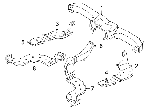2014 Hyundai Santa Fe Ducts Connector Assembly-Heater To Air V Diagram for 97470-2W000