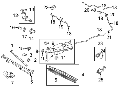 2011 Lexus LX570 Wiper & Washer Components Motor & Pump Assembly, F Diagram for 85330-60180